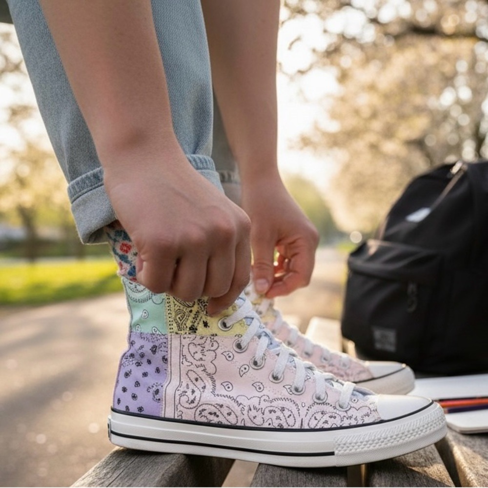 Converse Chuck Taylor All Star High-Top Pastel Bandana Sneaker Womens Paisley